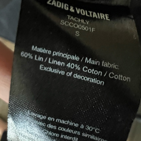 Zadig & Voltaire military style  Black Button Down Shirt - Picture 13 of 13